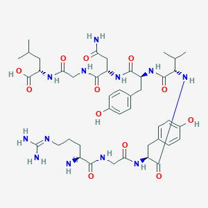 molecular formula C43H64N12O12 B12551272 N~5~-(Diaminomethylidene)-L-ornithylglycyl-L-tyrosyl-L-valyl-L-tyrosyl-L-asparaginylglycyl-L-leucine CAS No. 178951-75-2