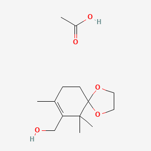 molecular formula C14H24O5 B12551303 Acetic acid;(6,6,8-trimethyl-1,4-dioxaspiro[4.5]dec-7-en-7-yl)methanol CAS No. 144066-85-3