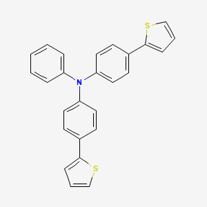 molecular formula C26H19NS2 B12551415 N-Phenyl-4-(thiophen-2-yl)-N-[4-(thiophen-2-yl)phenyl]aniline CAS No. 142807-65-6