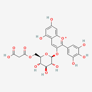 molecular formula C24H23O15+ B1255146 delphinidin 3-O-(6''-O-malonyl)-beta-D-glucoside 