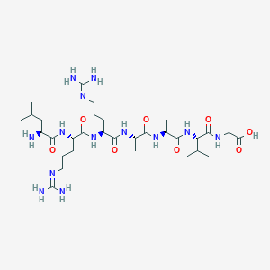 molecular formula C31H59N13O8 B12551514 L-Leucyl-N~5~-(diaminomethylidene)-L-ornithyl-N~5~-(diaminomethylidene)-L-ornithyl-L-alanyl-L-alanyl-L-valylglycine CAS No. 184953-24-0