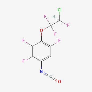 molecular formula C9H2ClF6NO2 B12551523 Benzene, 2-(2-chloro-1,1,2-trifluoroethoxy)-1,3,4-trifluoro-5-isocyanato- CAS No. 144039-22-5