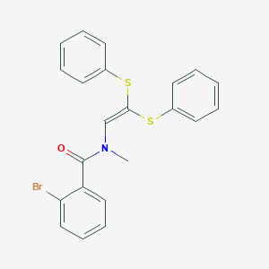 molecular formula C22H18BrNOS2 B12551535 Benzamide, N-[2,2-bis(phenylthio)ethenyl]-2-bromo-N-methyl- CAS No. 189081-52-5