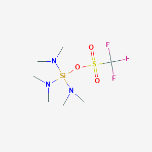 molecular formula C7H18F3N3O3SSi B12551555 Tris(dimethylamino)silyl trifluoromethanesulfonate CAS No. 155166-32-8