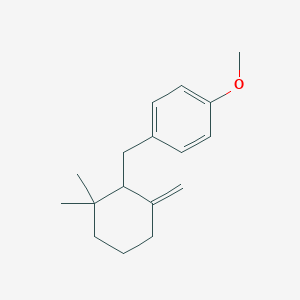molecular formula C17H24O B12551558 Benzene, 1-[(2,2-dimethyl-6-methylenecyclohexyl)methyl]-4-methoxy- CAS No. 160058-93-5