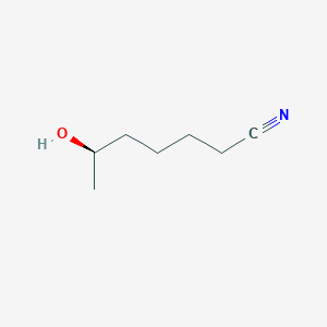 molecular formula C7H13NO B12551692 (6R)-6-Hydroxyheptanenitrile CAS No. 189108-45-0