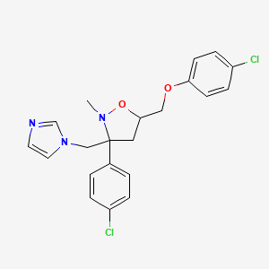 5-[(4-Chlorophenoxy)methyl]-3-(4-chlorophenyl)-3-(imidazol-1-ylmethyl)-2-methyl-1,2-oxazolidine