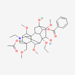 [14-Acetyloxy-8-ethoxy-11-ethyl-5,7-dihydroxy-6,16,18-trimethoxy-13-(methoxymethyl)-11-azahexacyclo[7.7.2.12,5.01,10.03,8.013,17]nonadecan-4-yl] benzoate
