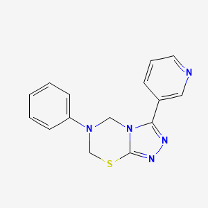 molecular formula C15H13N5S B12552009 6-Phenyl-3-pyridin-3-yl-5,7-dihydro-[1,2,4]triazolo[3,4-b][1,3,5]thiadiazine 