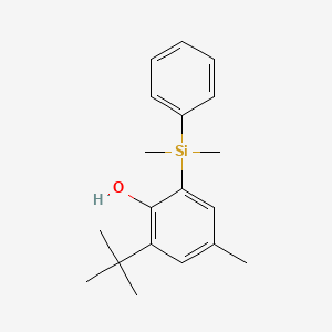 molecular formula C19H26OSi B12552019 2-tert-Butyl-6-[dimethyl(phenyl)silyl]-4-methylphenol CAS No. 143590-68-5