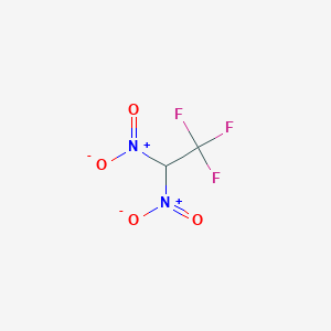 molecular formula C2HF3N2O4 B12552052 Ethane, 1,1,1-trifluoro-2,2-dinitro- CAS No. 142387-65-3