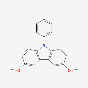 molecular formula C20H17NO2 B12552053 9H-Carbazole, 3,6-dimethoxy-9-phenyl- CAS No. 146332-81-2