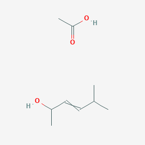 molecular formula C9H18O3 B12552081 Acetic acid;5-methylhex-3-en-2-ol CAS No. 146513-39-5