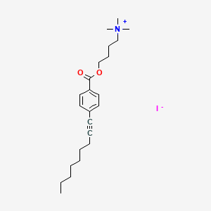 molecular formula C23H36INO2 B12552088 N,N,N-Trimethyl-4-{[4-(non-1-yn-1-yl)benzoyl]oxy}butan-1-aminium iodide CAS No. 827027-82-7