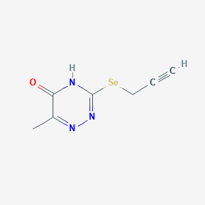molecular formula C7H7N3OSe B12552133 6-Methyl-3-(2-propynylseleno)-1,2,4-triazine-5(2H)-one CAS No. 173068-20-7