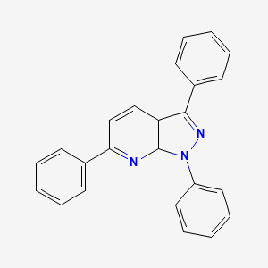 molecular formula C24H17N3 B12552175 1H-Pyrazolo[3,4-b]pyridine, 1,3,6-triphenyl- CAS No. 186956-39-8