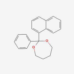 molecular formula C21H20O2 B12552178 2-(Naphthalen-1-yl)-2-phenyl-1,3-dioxepane CAS No. 143478-56-2