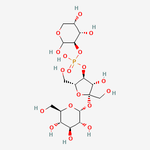 molecular formula C17H31O18P B1255222 [(2R,3S,4S,5S)-4-hydroxy-2,5-bis(hydroxymethyl)-5-[(2R,3R,4S,5S,6R)-3,4,5-trihydroxy-6-(hydroxymethyl)oxan-2-yl]oxyoxolan-3-yl] [(3R,4S,5S)-2,4,5-trihydroxyoxan-3-yl] hydrogen phosphate 