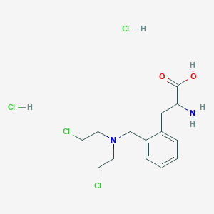 molecular formula C14H22Cl4N2O2 B1255233 2-{[Bis(2-chloroethyl)amino]methyl}phenylalanine--hydrogen chloride (1/2) 