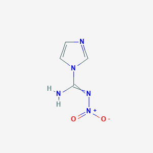 molecular formula C4H5N5O2 B12552375 N'-Nitro-1H-imidazole-1-carboximidamide CAS No. 143969-73-7