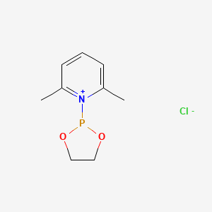 molecular formula C9H13ClNO2P B12552410 Pyridinium, 1-(1,3,2-dioxaphospholan-2-yl)-2,6-dimethyl-, chloride CAS No. 190070-96-3