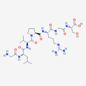 molecular formula C29H52N10O9 B12552439 Glycyl-L-leucyl-L-valyl-L-prolyl-N~5~-(diaminomethylidene)-L-ornithylglycyl-L-serine CAS No. 188641-46-5