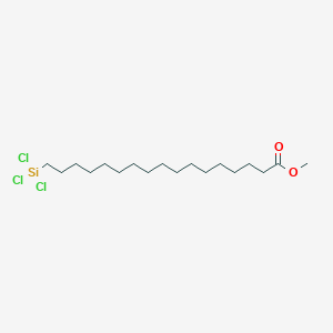 molecular formula C18H35Cl3O2Si B12552449 Methyl 17-(trichlorosilyl)heptadecanoate CAS No. 173448-25-4
