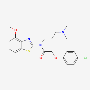 2-(4-chlorophenoxy)-N-[3-(dimethylamino)propyl]-N-(4-methoxy-1,3-benzothiazol-2-yl)acetamide