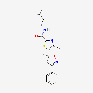 4-methyl-N-(3-methylbutyl)-5-(5-methyl-3-phenyl-4H-isoxazol-5-yl)-2-thiazolecarboxamide