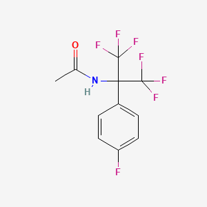 molecular formula C11H8F7NO B12552622 N-[1,1,1,3,3,3-Hexafluoro-2-(4-fluorophenyl)propan-2-yl]acetamide CAS No. 192572-87-5