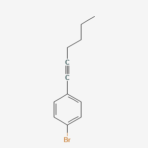 molecular formula C12H13Br B12552629 Benzene, 1-bromo-4-(1-hexynyl)- CAS No. 190649-11-7