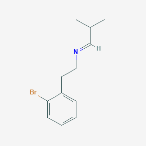 molecular formula C12H16BrN B12552644 Benzeneethanamine, 2-bromo-N-(2-methylpropylidene)- CAS No. 142387-75-5