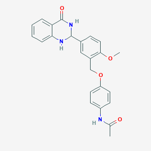 molecular formula C24H23N3O4 B1255265 N-[4-[[2-methoxy-5-(4-oxo-2,3-dihydro-1H-quinazolin-2-yl)phenyl]methoxy]phenyl]acetamide 