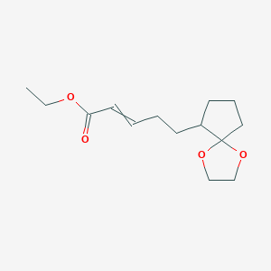molecular formula C14H22O4 B12552736 Ethyl 5-(1,4-dioxaspiro[4.4]nonan-6-yl)pent-2-enoate CAS No. 152668-06-9