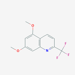 molecular formula C12H10F3NO2 B12552828 5,7-Dimethoxy-2-(trifluoromethyl)quinoline CAS No. 176722-65-9