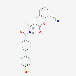 molecular formula C25H23N3O4 B12552830 Benzenepropanoic acid, 3-cyano-a-[1-[[4-(1-oxido-4-pyridinyl)benzoyl]amino]ethyl]-, methyl ester, [R-(R*,R*)]- 