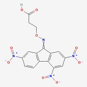 molecular formula C16H10N4O9 B12552846 3-{[(2,4,7-Trinitro-9H-fluoren-9-ylidene)amino]oxy}propanoic acid CAS No. 144597-24-0