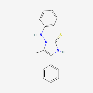molecular formula C16H15N3S B12552895 1-Anilino-5-methyl-4-phenyl-1,3-dihydro-2H-imidazole-2-thione CAS No. 191349-06-1