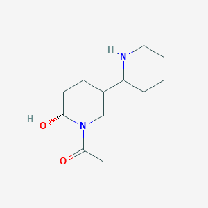 molecular formula C12H20N2O2 B12552933 1-[(2R)-2-Hydroxy-5-(piperidin-2-yl)-3,4-dihydropyridin-1(2H)-yl]ethan-1-one CAS No. 183628-83-3