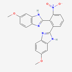 molecular formula C22H17N5O4 B12552935 2,2'-(3-Nitro-1,2-phenylene)bis(6-methoxy-1H-benzimidazole) CAS No. 184705-65-5