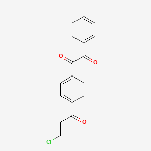 molecular formula C17H13ClO3 B12552970 1-[4-(3-Chloropropanoyl)phenyl]-2-phenylethane-1,2-dione CAS No. 143033-85-6