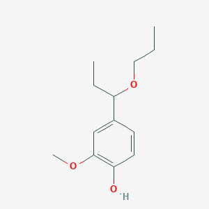 molecular formula C13H20O3 B12552992 2-Methoxy-4-(1-propoxypropyl)phenol CAS No. 144681-21-0