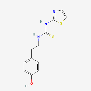 molecular formula C12H13N3OS2 B12553013 Thiourea, N-[2-(4-hydroxyphenyl)ethyl]-N'-2-thiazolyl- CAS No. 149485-81-4