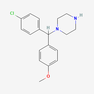 molecular formula C18H21ClN2O B12553020 Piperazine, 1-[(4-chlorophenyl)(4-methoxyphenyl)methyl]- CAS No. 142245-64-5