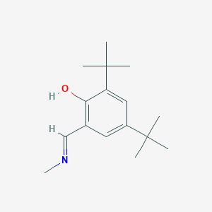 molecular formula C16H25NO B12553029 Phenol, 2,4-bis(1,1-dimethylethyl)-6-[(methylimino)methyl]- CAS No. 143569-55-5