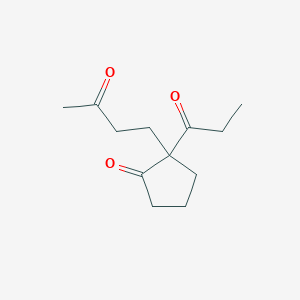 molecular formula C12H18O3 B12553036 2-(3-Oxobutyl)-2-propanoylcyclopentan-1-one CAS No. 160946-04-3