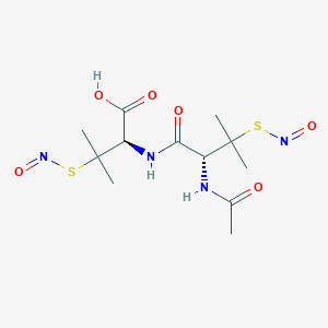 molecular formula C12H20N4O6S2 B12553060 N-Acetyl-3-(nitrososulfanyl)-L-valyl-3-(nitrososulfanyl)-L-valine CAS No. 158945-00-7