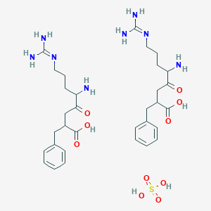 molecular formula C32H50N8O10S B1255314 5-Amino-2-benzyl-8-(diaminomethylideneamino)-4-oxooctanoic acid;sulfuric acid 