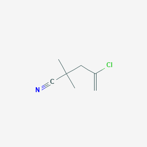 molecular formula C7H10ClN B12553196 4-Chloro-2,2-dimethylpent-4-enenitrile CAS No. 144174-46-9