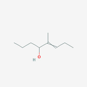 molecular formula C9H18O B12553211 5-Methyloct-5-en-4-ol CAS No. 143233-08-3